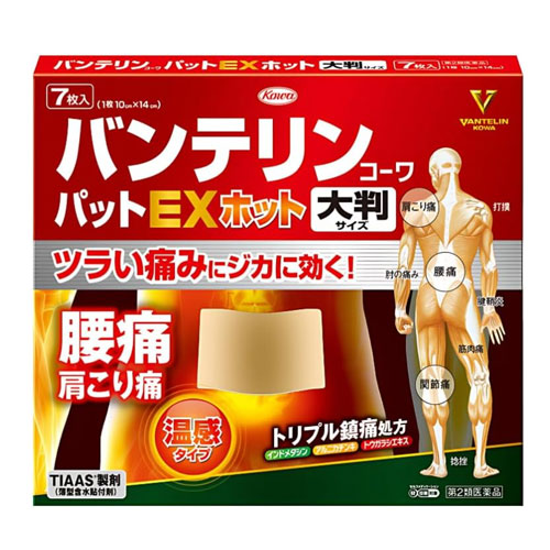 반테린 코와 패드 EX핫 대형 (10cm×14cm) 7매 【제2류의약품】  온감파스