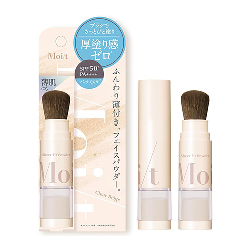 모잇 시어 핏 파우더 01 클리어 베이지 3g 브러시 일체형 페이스 파우더 SPF50+ PA++++