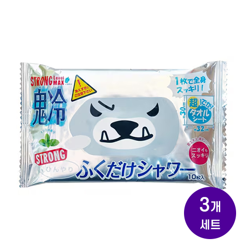 히야리 후키다케 샤워 스트롱 레벨 MAX 10매입 (3개세트) 쿨링 바디시트