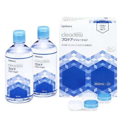클리어듀 프로케어 솔루션 360ml×2개입 올인원 렌즈 케어 기능성 히알루론산 배합