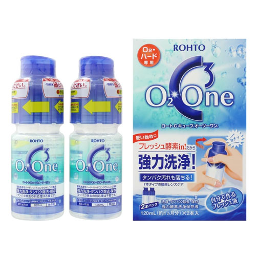 로토 씨큐브 오투 원 O2 One 120ml x 2개입 C큐브 하드렌즈 전용 강력 효소 세정·보존액