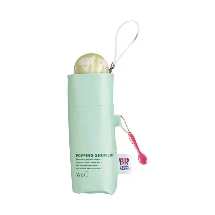  wpc. 접이식 양산 겸 우산 31 아이스크림 × 플레이풀 아이스크림 미니 POPPING SHOWER 47cm 민트 수동식 UV 100% 차열