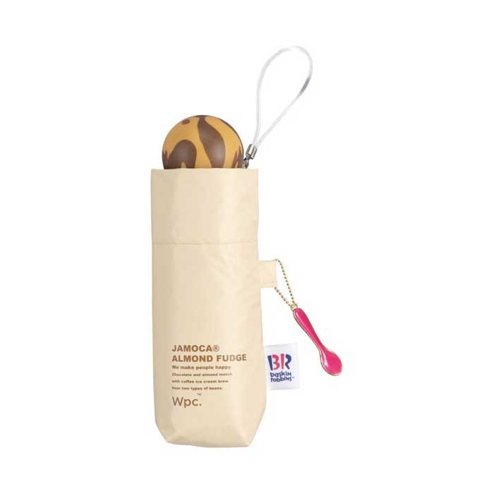  wpc. 접이식 양산 겸 우산 31 아이스크림 × 플레이풀 아이스크림 미니 JAMOCA ALMOND FUDGE 47cm 베이지 수동식 UV 100% 차열