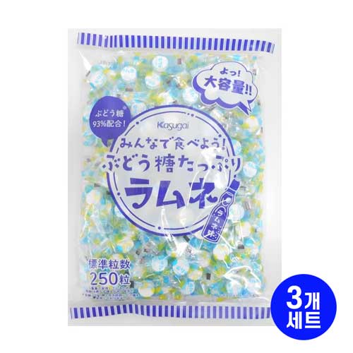 하루이제과 민나데 타베요 포도당 라무네 250개입 x3개세트