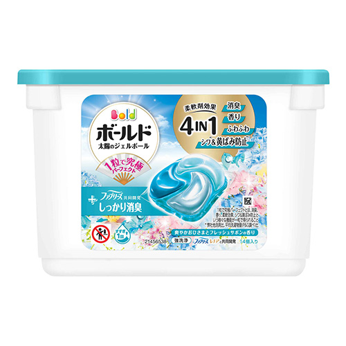 보르도 젤 볼 4in1 블루 프리미엄 사봉 향 캡슐세제 14개입 P&G
