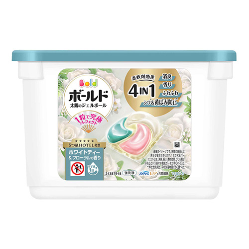 보르도 젤 볼 4in1 흰색 마음이 설레는 화이트 티 & 플로럴 향 캡슐세제 13개입 P&G