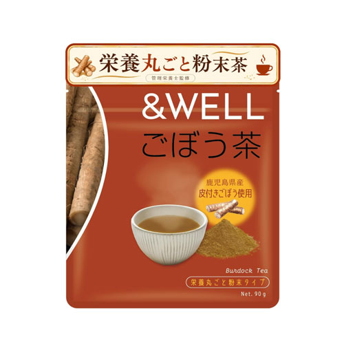 &WELL 우엉차 분말 90g 일본산 가고시마 우엉 100% 무첨가 노카페인