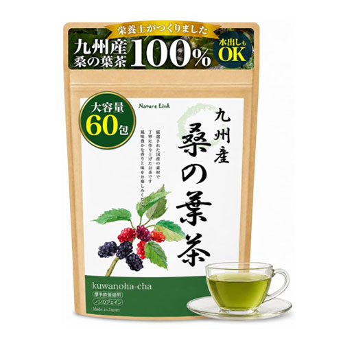 네이처링크 일본산 뽕잎차 3g×60포 규슈산 뽕잎 100% 무첨가 노카페인 티백