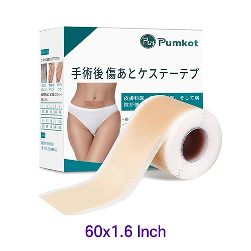 Pumkot 흉터 케어 실리콘 테이프 (흉터용) 약 1.6인치 × 60인치 롤 1.5m 