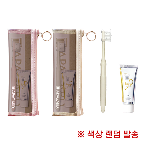 아파가드 프레미오 트래블 세트 eco 휴대용 치약 20g + eco 칫솔 1개입 (색상 랜덤 발송)