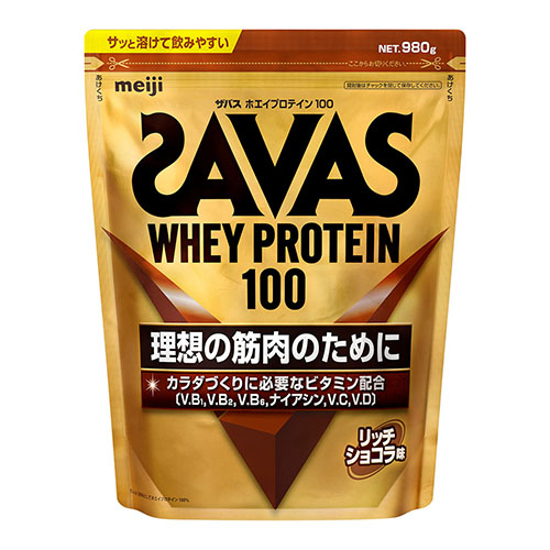 메이지 자바스(SAVAS) 웨이 프로틴 100 리치 쇼콜라 진한 초콜릿 맛 980g