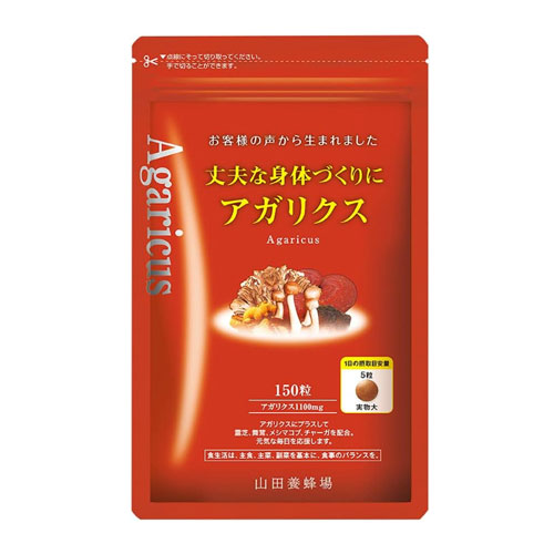 야마다양봉원 아가리쿠스 건강 버섯 β-글루칸 서플리먼트 150정 (파우치형·30일분)