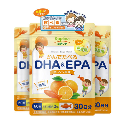  코프리나 씹어먹는 DHA & EPA 오렌지맛 60정 30일분 x 3개세트