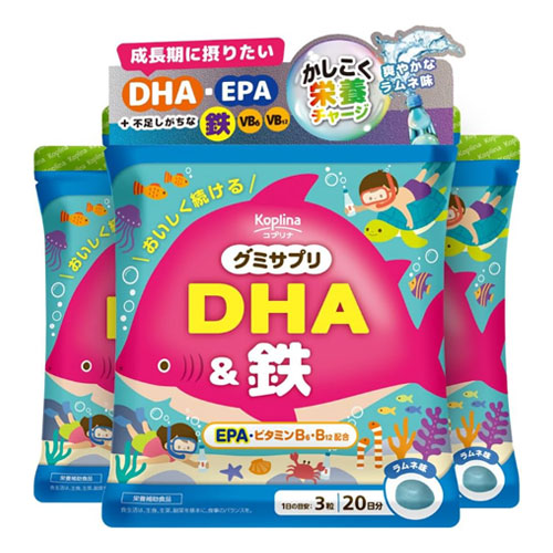 코프리나 구미 DHA  철 라무네맛  60정 × 3개 세트 (60일분)