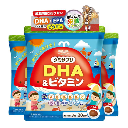 코프리나 구미 DHA 비타민 콜라맛 60정 × 3개 세트 (60일분)
