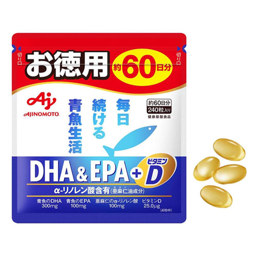아지노모토 DHA·EPA + 비타민D 240정 (약 60일분)