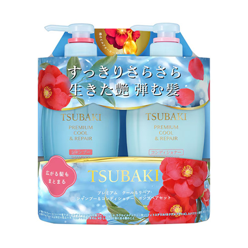 츠바키 프리미엄 쿨 & 리페어 샴푸/ 컨디셔너 펌프 세트 450mL (여름 한정판)