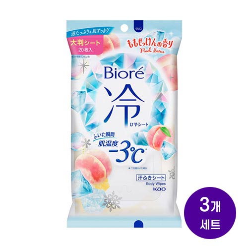 비오레 쿨 바디 시트 복숭아 비누향 20매x3개세트