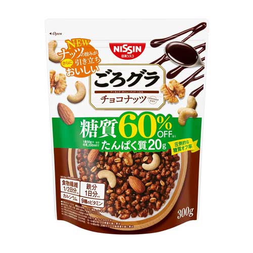 닛신 시스코 고로그라 당질 60% 감소 초코넛 300g