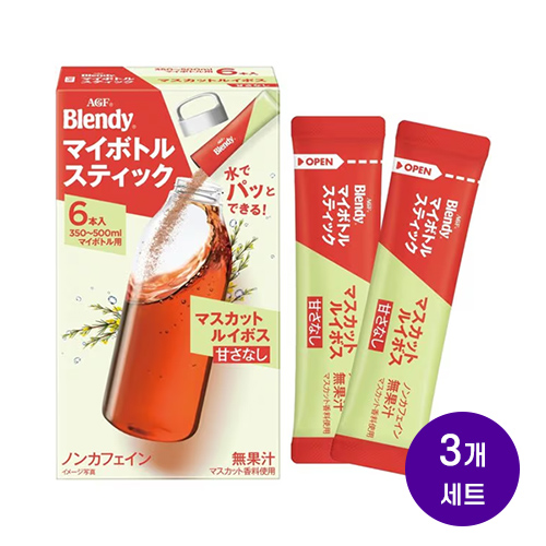 AGF 블렌디 마이보틀 스틱 머스캣 루이보스티 6스틱x3개세트