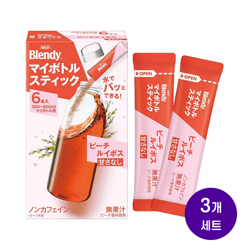 AGF 블렌디 마이보틀 스틱 피치 루이보스티 6스틱x3개세트