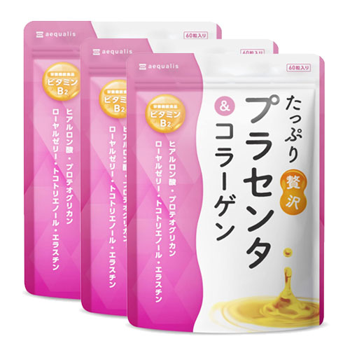 aequalis 에퀄리스 고농축 플라센타 402,000mg 콜라겐·히알루론산 30일분 60캡슐 3개세트