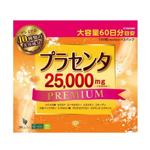 마루만 플라센타 25,000 프리미엄 100정 × 3팩 (약 60일분)