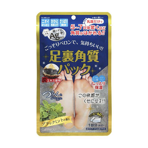 EVERYYOU 에브리유 발 각질 제거 풋팩 Ag 블랙 민트향 72g