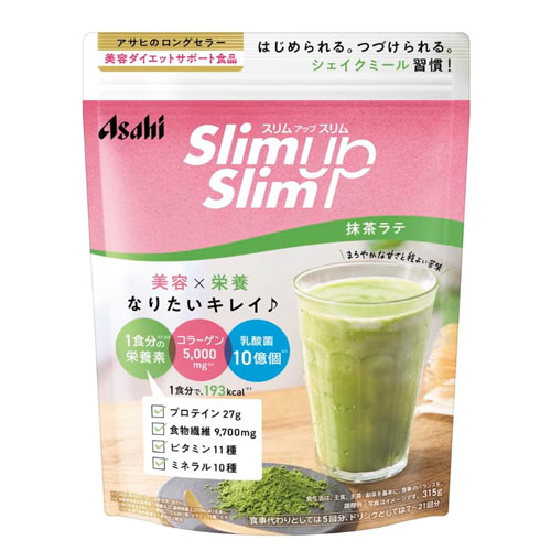 아사히 슬림업 슬림 효소+슈퍼푸드 쉐이크 말차라떼 315g