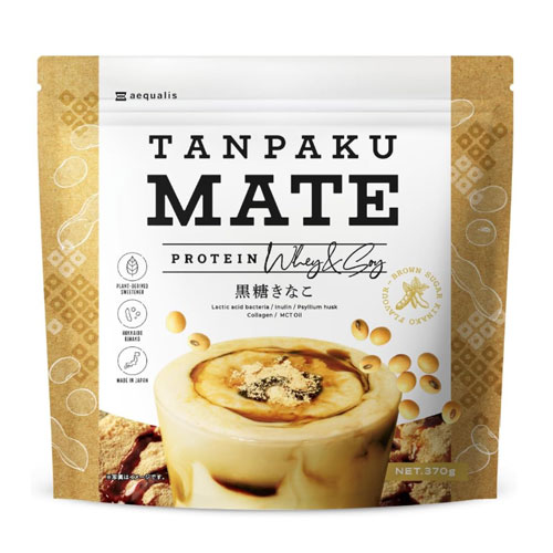 aequalis TANPAKU MATE PROTEIN  프로틴메이트 맛있는 프로틴 흑당 콩가루맛 370g