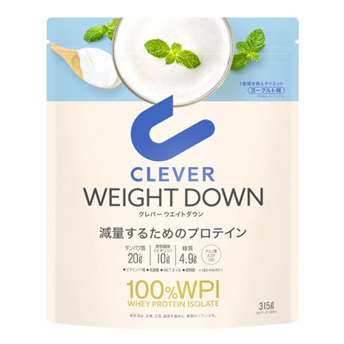 클레버(CLEVER) WPI 100% 웨이프로틴 웨이트다운 요거트맛 315g