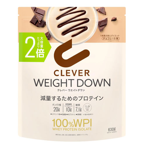 클레버(CLEVER) WPI 100% 웨이프로틴 웨이트다운 초콜릿맛 630g 대용량