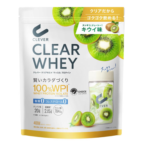 클레버(CLEVER) 클리어 WPI 100% 웨이프로틴 머슬 키위맛 400g