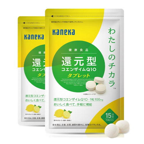카네카 환원형 코엔자임Q10 나의 활력 츄어블 타블렛 레몬맛 15정 x 2개 30일분