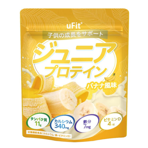 유핏(uFit) 주니어 프로틴 바나나맛 600g 어린이 단백질 칼슘 철분 비타민 일본산