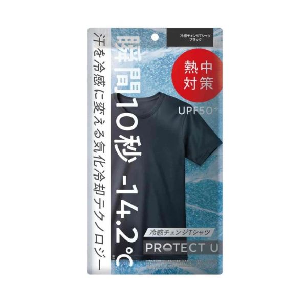 프로텍트유 아이디 i.D 냉감 체인지 티셔츠 남녀공용 차열 UV 차단 냉감 기능 -14.2℃ 티셔츠(검정)