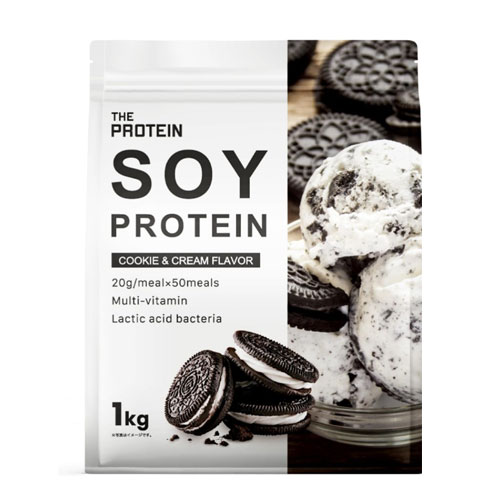 더 프로틴(THE PROTEIN) 소이프로틴  쿠키앤크림 1kg 대두단백질 100% 11종 비타민 유산균 일본산