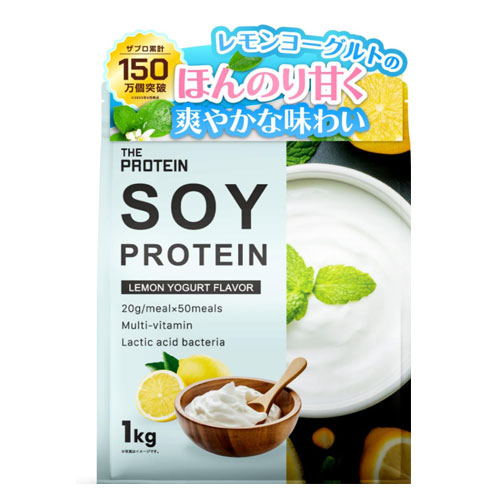 더 프로틴(THE PROTEIN) 소이프로틴 레몬요거트맛 1kg 대두단백질 100% 11종 비타민 유산균 일본산