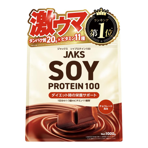 JAKS 소이프로틴 초콜릿맛 1kg 식물성 단백질 11종 비타민 일본산