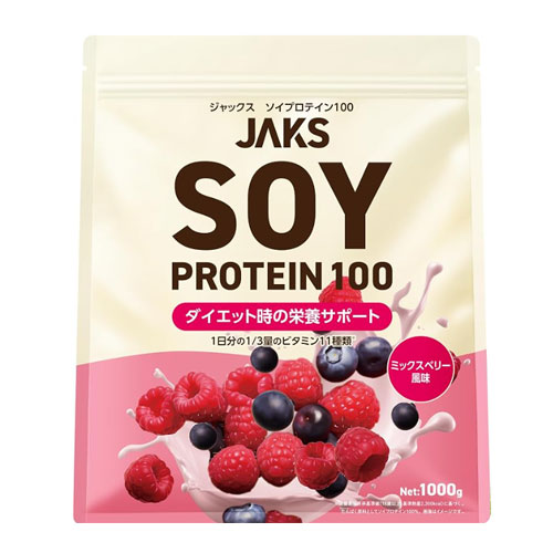 JAKS 소이프로틴 믹스베리맛 1kg 식물성 단백질 11종 비타민 일본산
