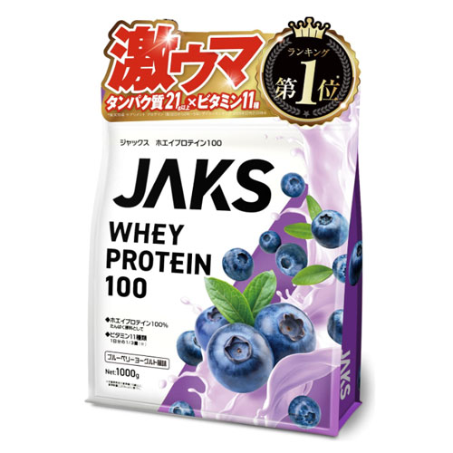 JAKS 웨이프로틴 블루베리요거트맛 1kg WPC 11종 비타민 일본산