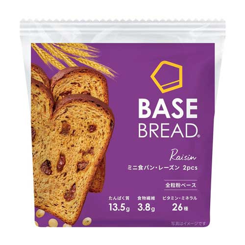 베이스푸드 BASE BREAD 베이스 브레드 미니 식빵 레이즌 2장 X3개