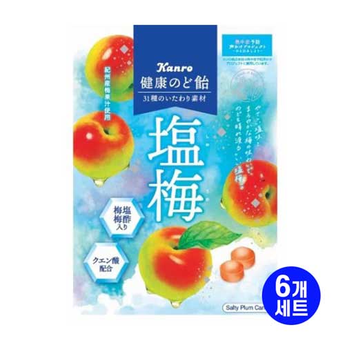 KANRO 건강 목캔디 소금 매실맛 70g X6개세트