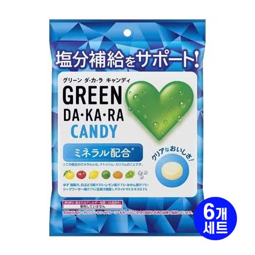 롯데 GREEN DA・KA・RA 캔디 봉지형 60g x6개세트