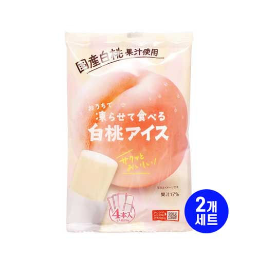 일본 얼려먹는 백도 샤베트 스틱 아이스 4개입 2봉 세트 복숭아맛 