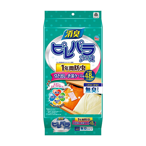 피레파라아스 의류 서랍장 보관함용 일본 방충제 1년용 48개입(무향)