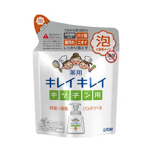 라이온 키레이키레이 기능성 케어 키친 거품 핸드소프 리필 180ml