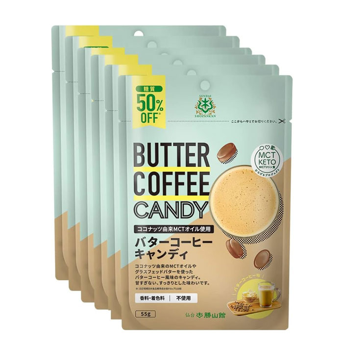 센다이가츠야마칸 버터커피 캔디 6개 세트 당질 50% 감소