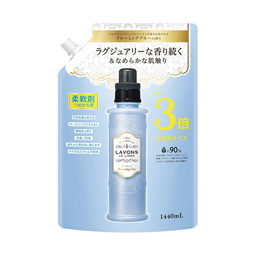 LAVONS 라봉 블루밍 블루 화이트 머스크 섬유유연제 리필 1440ml (3배 대용량)