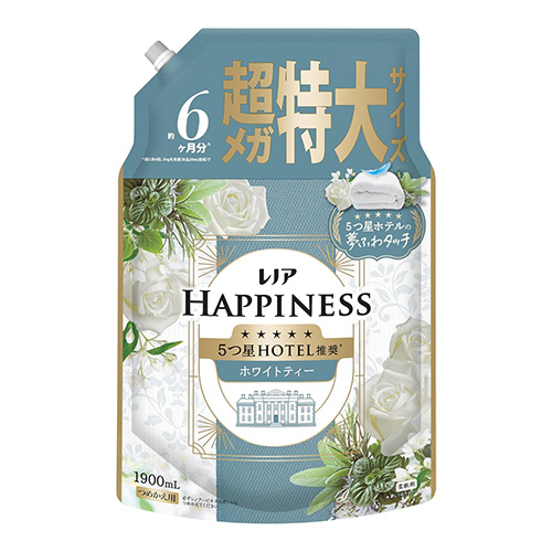 레노아 해피니스 꿈결처럼 포근한 터치 섬유유연제 화이트티향 대용량 리필용 1900mL